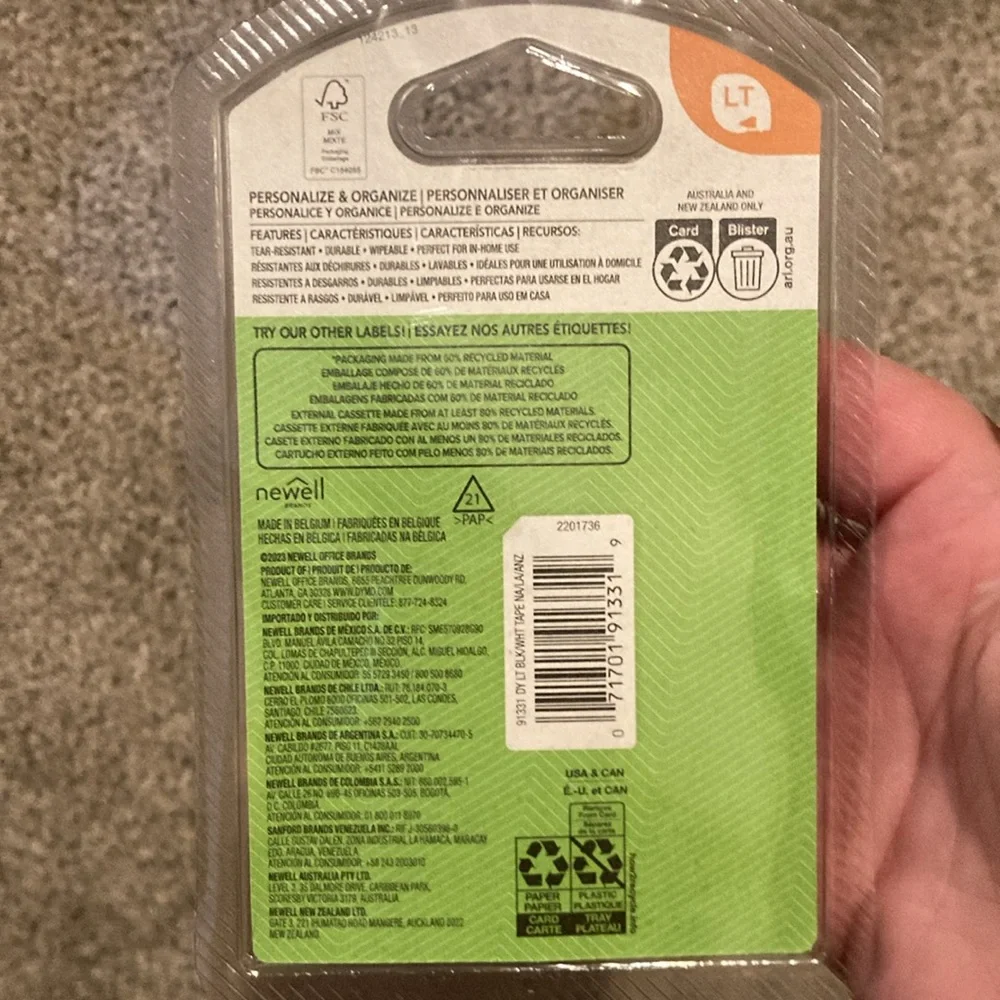 Dymo white label refill - LT - 12mm x 4m